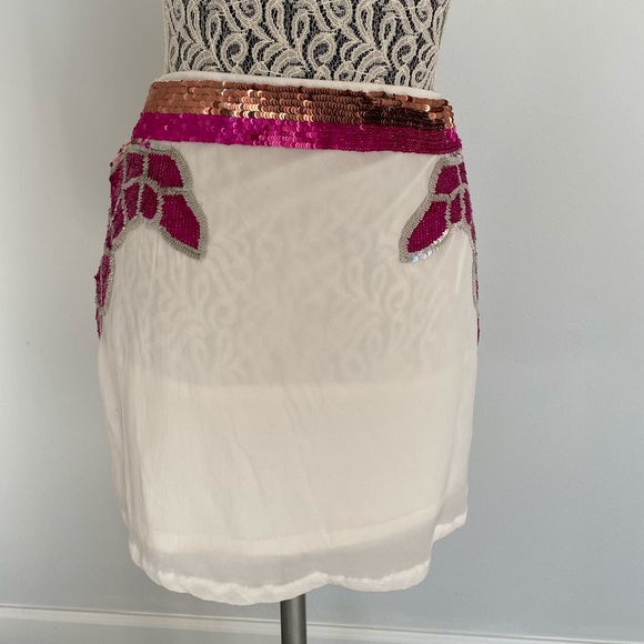 Multicolored Sequence Mini Skirt - Picture 2 of 6